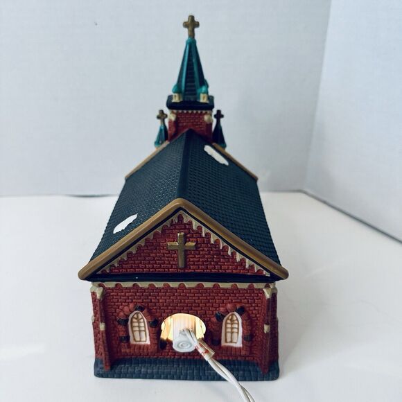 Dickens Village Collectible Porcelain Church Lighted Original Box Tested - Picture 6 of 14